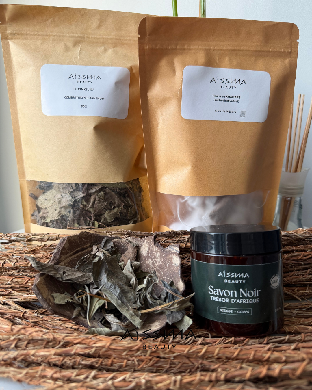 🌿 Pack Bien-Être – Khamaré / Kinkéliba / Savon Noir - Trésor d'Afrique